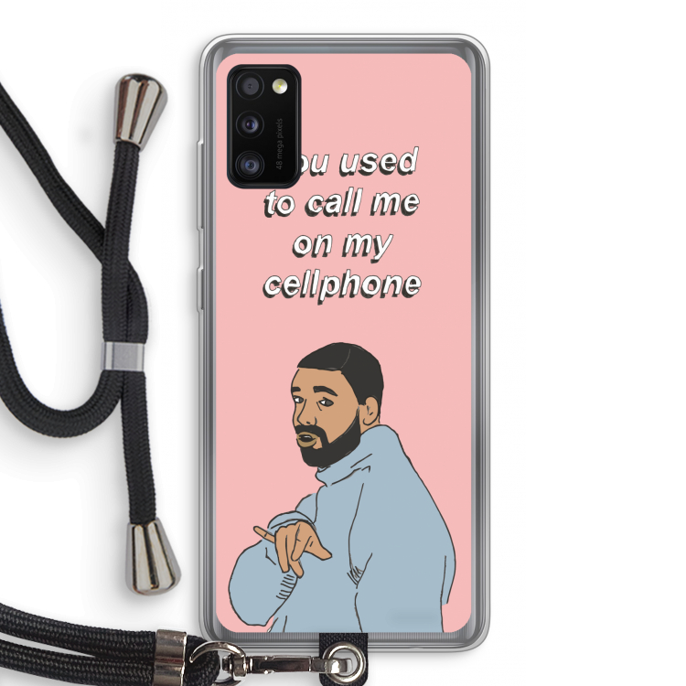 Hotline bling: Samsung Galaxy A41 Transparant Hoesje met koord