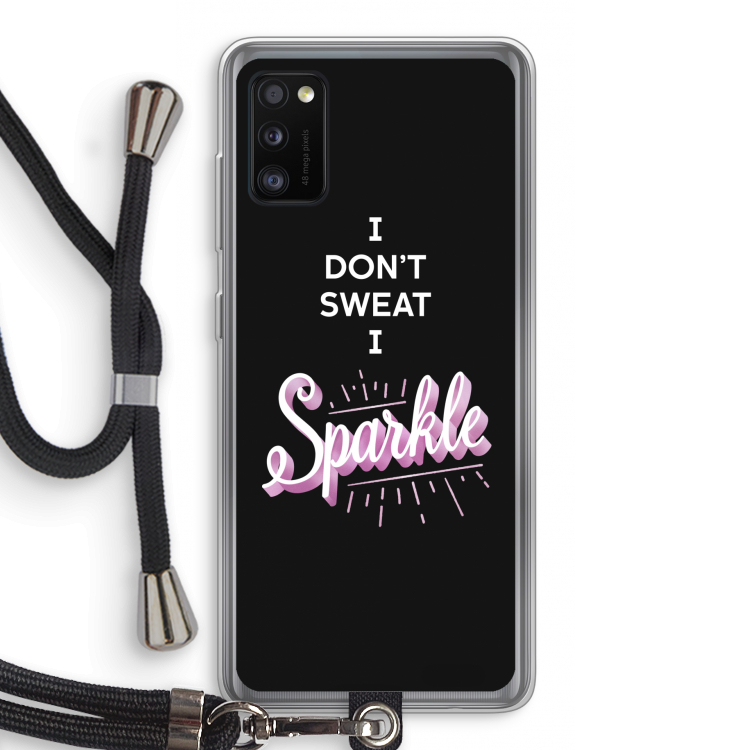 Sparkle quote: Samsung Galaxy A41 Transparant Hoesje met koord