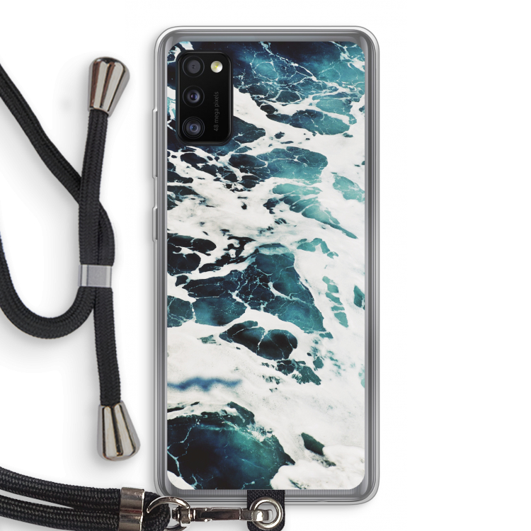 Golven: Samsung Galaxy A41 Transparant Hoesje met koord