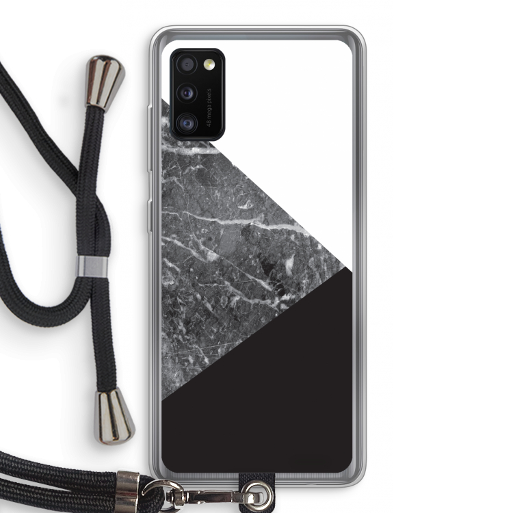 Combinatie marmer: Samsung Galaxy A41 Transparant Hoesje met koord