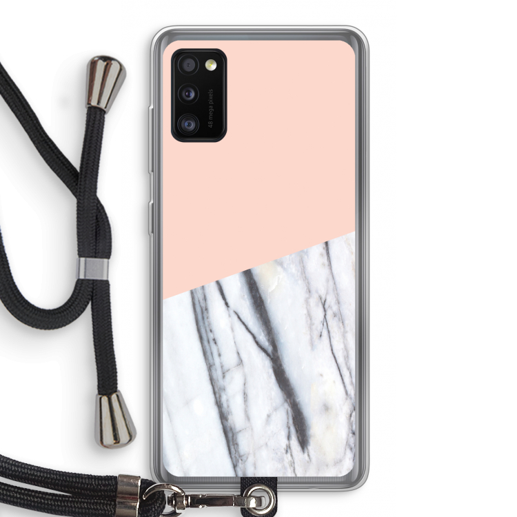 A touch of peach: Samsung Galaxy A41 Transparant Hoesje met koord
