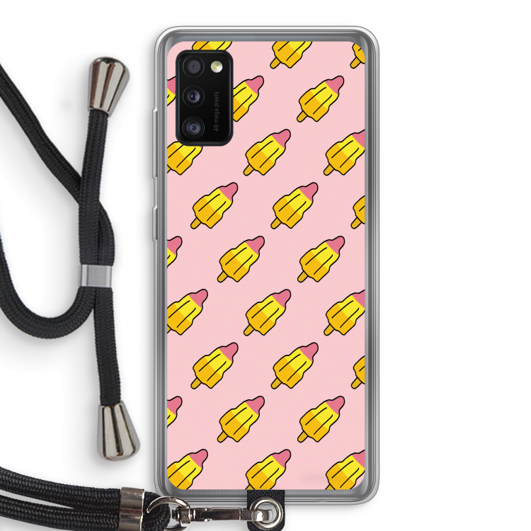 Waterijsjes: Samsung Galaxy A41 Transparant Hoesje met koord