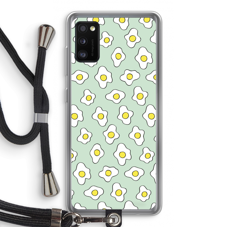 Spiegeleitjes: Samsung Galaxy A41 Transparant Hoesje met koord