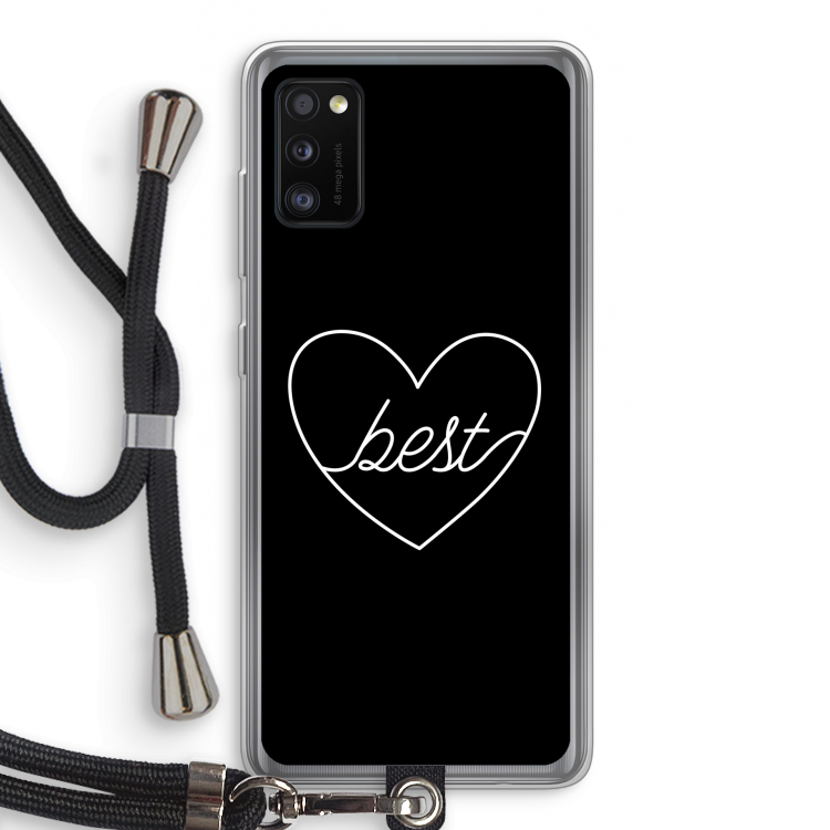 Best heart black: Samsung Galaxy A41 Transparant Hoesje met koord