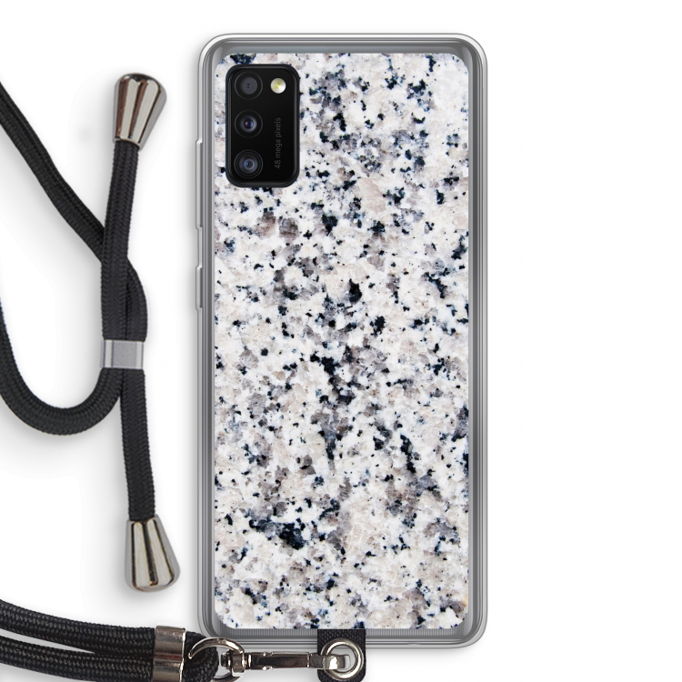 Gespikkelde marmer: Samsung Galaxy A41 Transparant Hoesje met koord