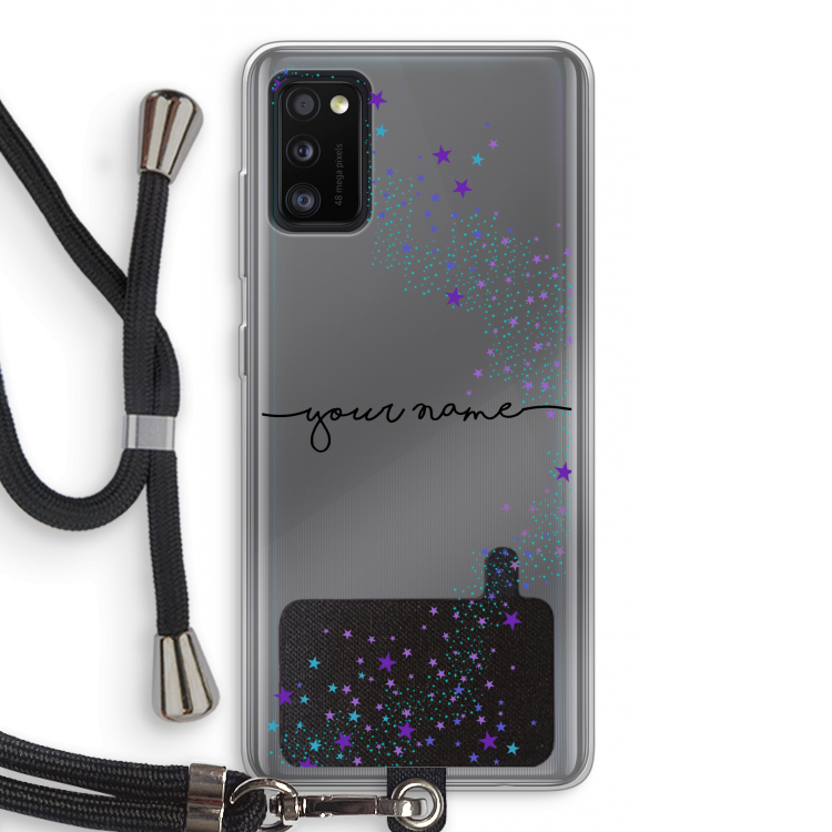 Sterren: Samsung Galaxy A41 Transparant Hoesje met koord