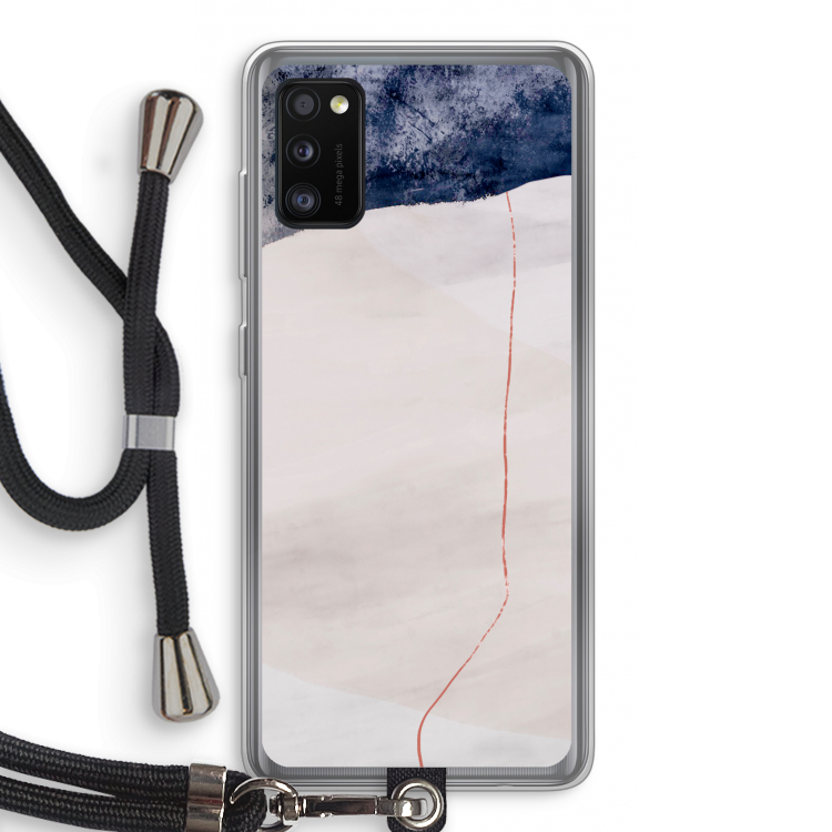 Stone White: Samsung Galaxy A41 Transparant Hoesje met koord