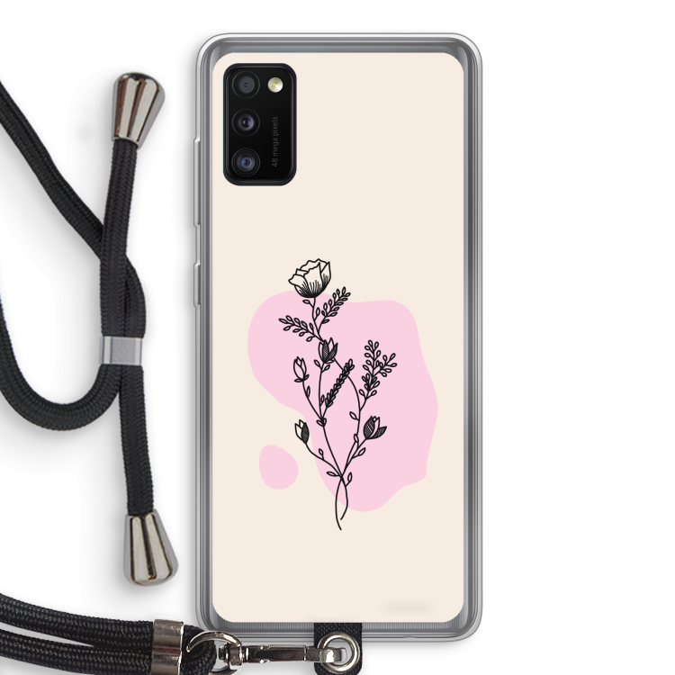 Roses are red: Samsung Galaxy A41 Transparant Hoesje met koord