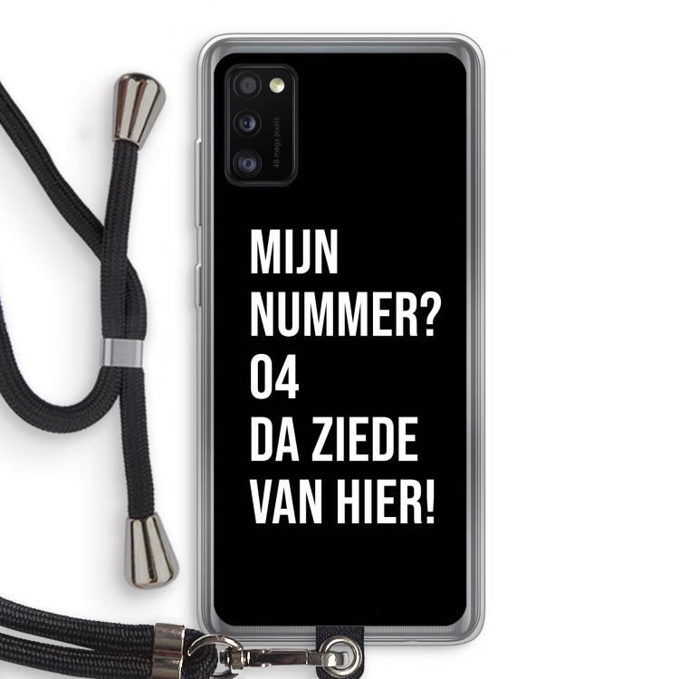 Da ziede van hier - Zwart: Samsung Galaxy A41 Transparant Hoesje met koord