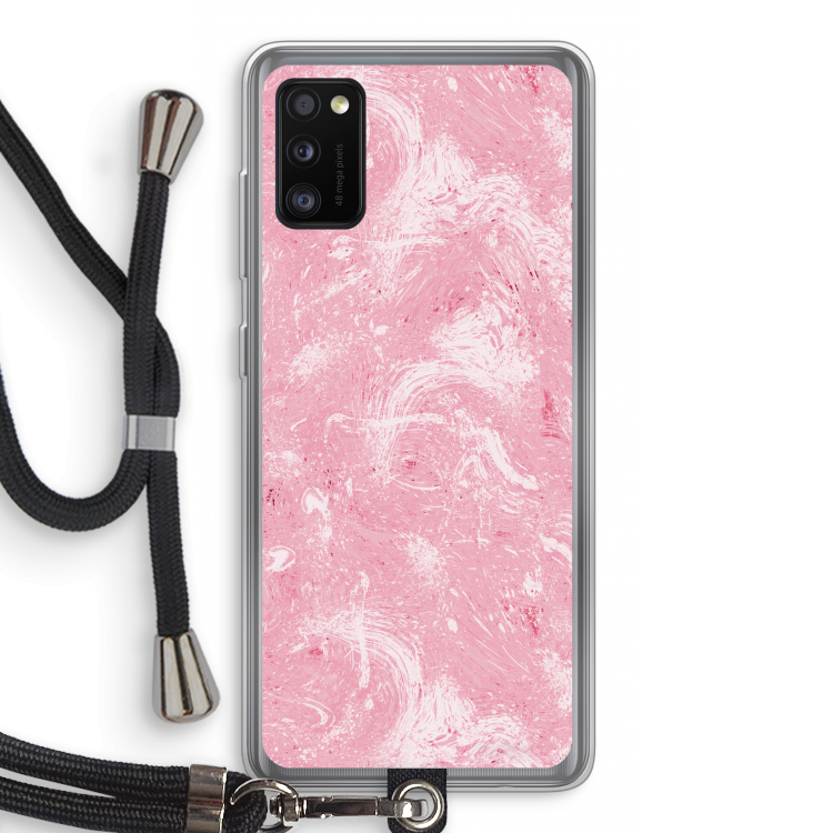Abstract Painting Pink: Samsung Galaxy A41 Transparant Hoesje met koord