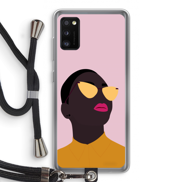 Yellow glasses: Samsung Galaxy A41 Transparant Hoesje met koord