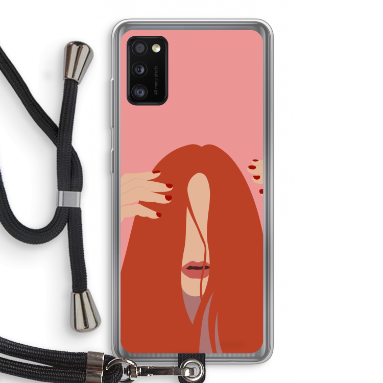 Woke up like this: Samsung Galaxy A41 Transparant Hoesje met koord