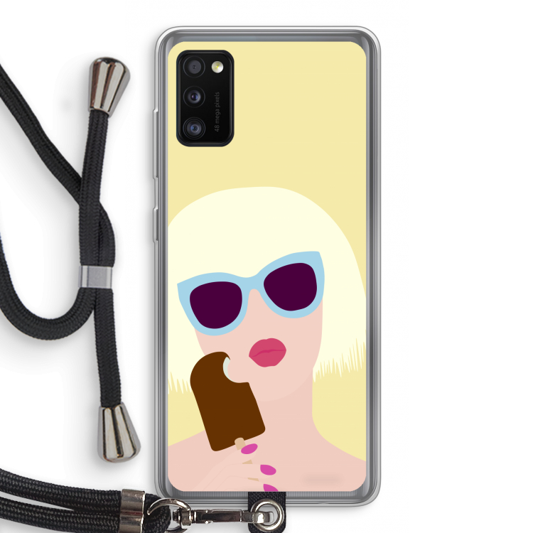 Ice cream: Samsung Galaxy A41 Transparant Hoesje met koord