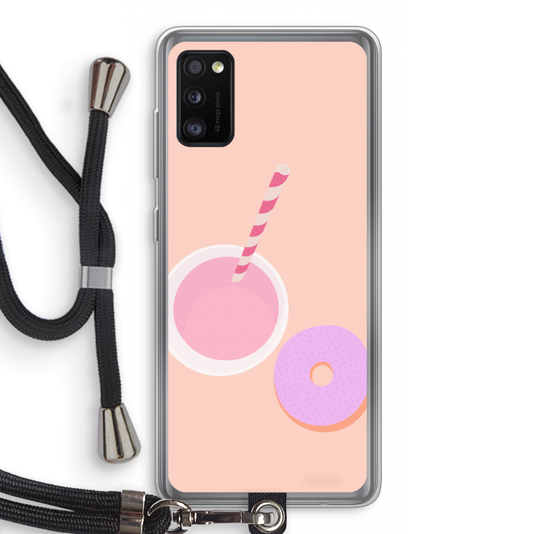 Donut: Samsung Galaxy A41 Transparant Hoesje met koord