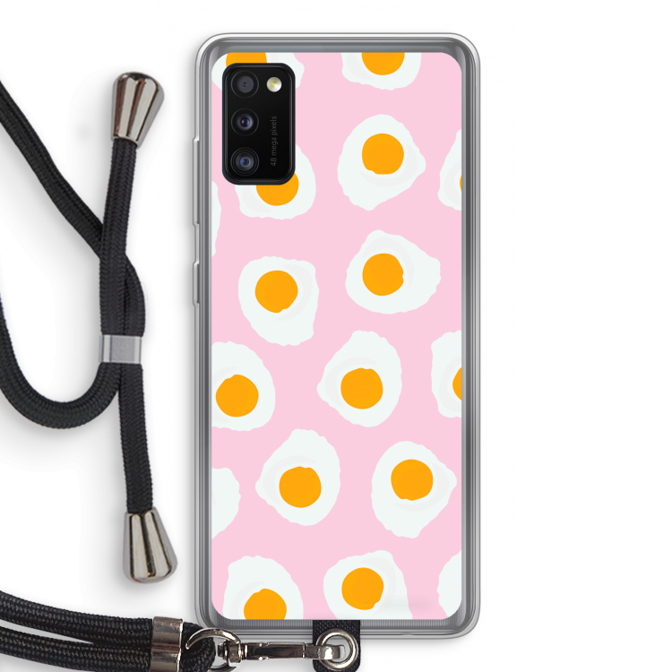 Dancing eggs: Samsung Galaxy A41 Transparant Hoesje met koord