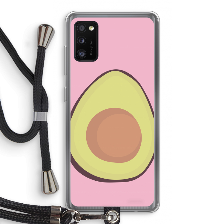 Avocado: Samsung Galaxy A41 Transparant Hoesje met koord