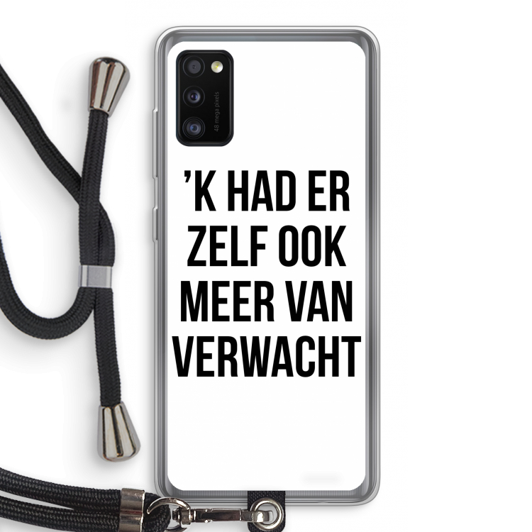 Meer verwacht: Samsung Galaxy A41 Transparant Hoesje met koord