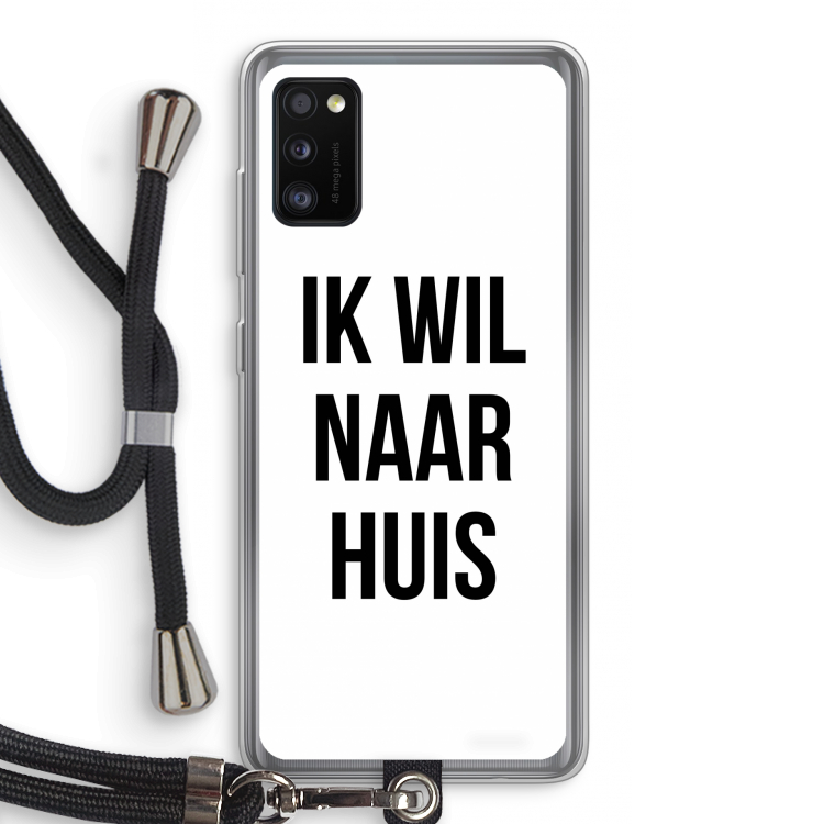 Ik wil naar huis: Samsung Galaxy A41 Transparant Hoesje met koord