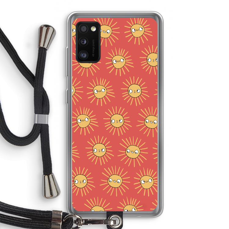 Zon: Samsung Galaxy A41 Transparant Hoesje met koord