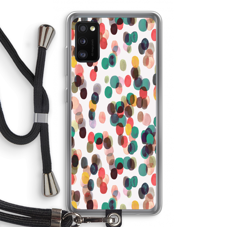 Tropical Dots: Samsung Galaxy A41 Transparant Hoesje met koord