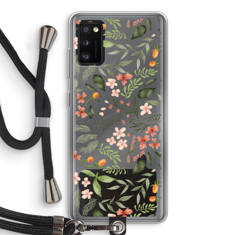 Sweet little flowers: Samsung Galaxy A41 Transparant Hoesje met koord