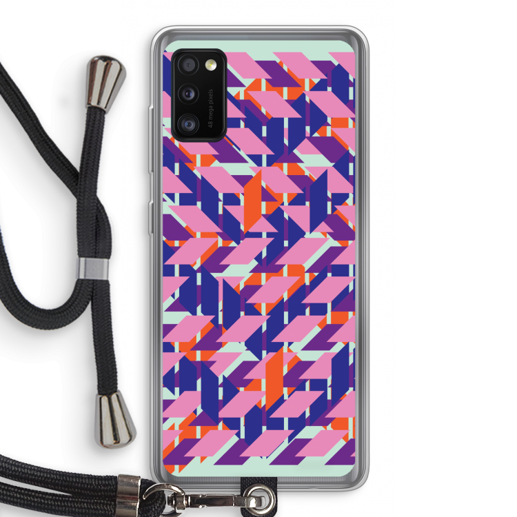 Skew Blush 3: Samsung Galaxy A41 Transparant Hoesje met koord