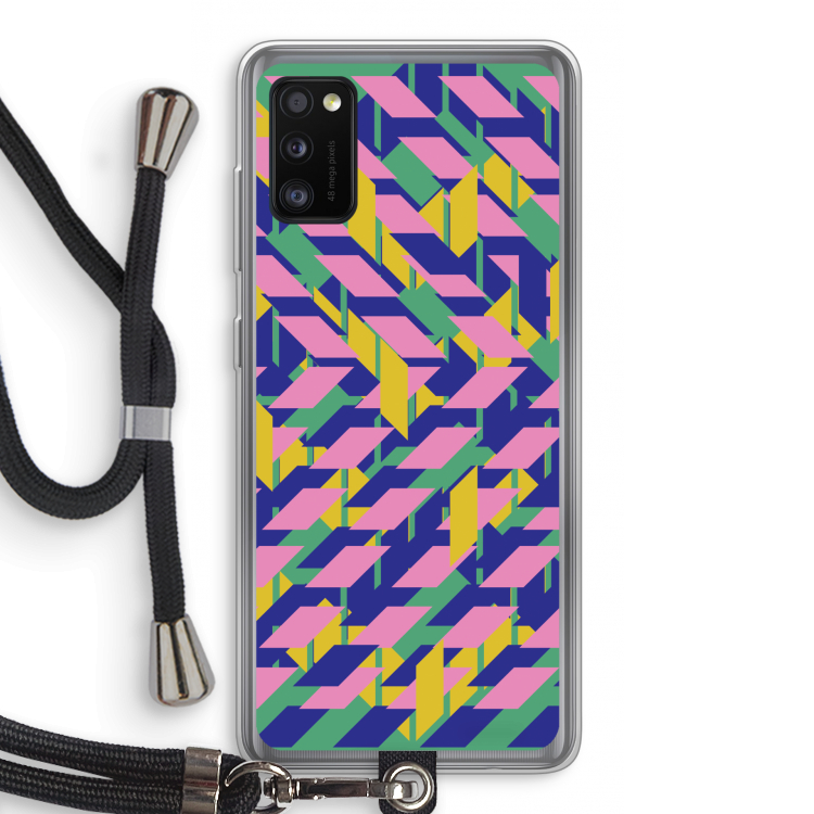 Skew Blush 1: Samsung Galaxy A41 Transparant Hoesje met koord