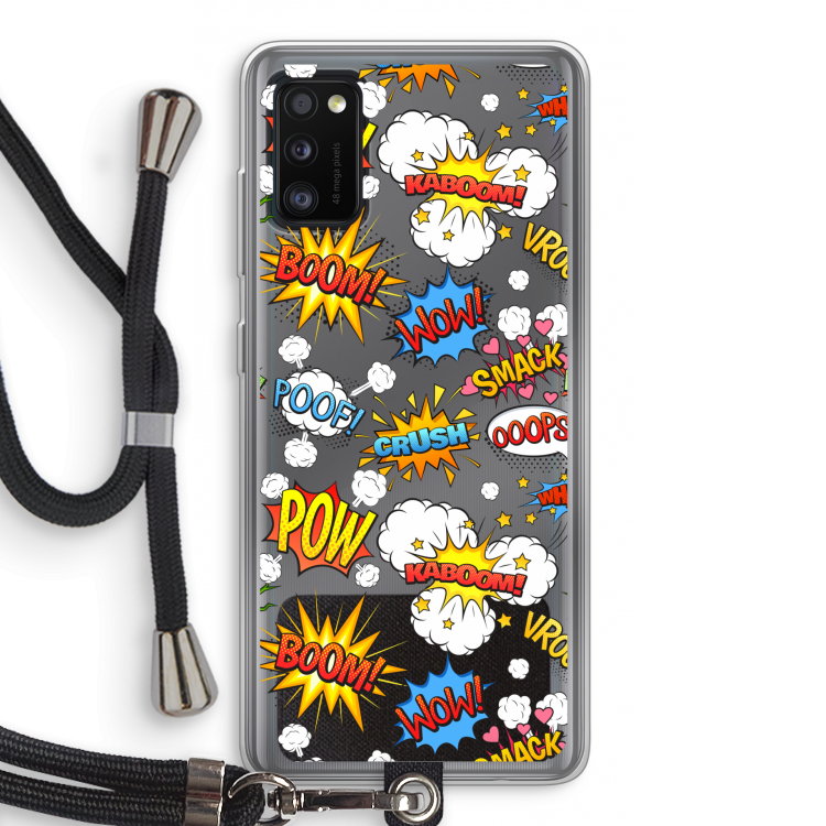 Pow Smack: Samsung Galaxy A41 Transparant Hoesje met koord