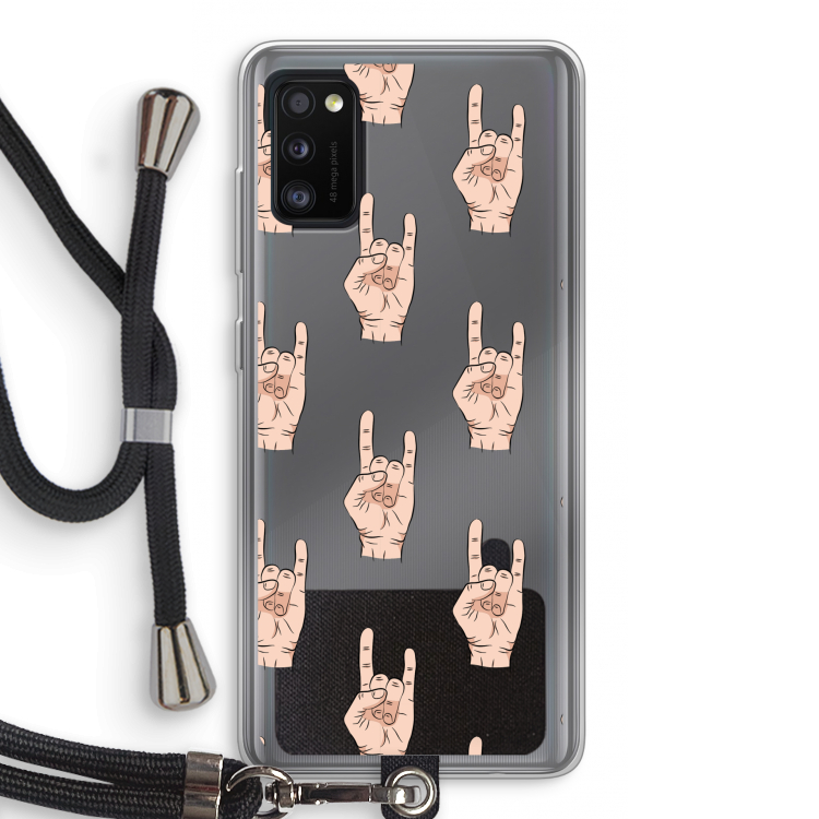 Rock: Samsung Galaxy A41 Transparant Hoesje met koord