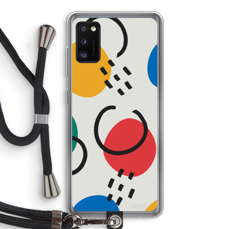 Illustratieve pop 3: Samsung Galaxy A41 Transparant Hoesje met koord
