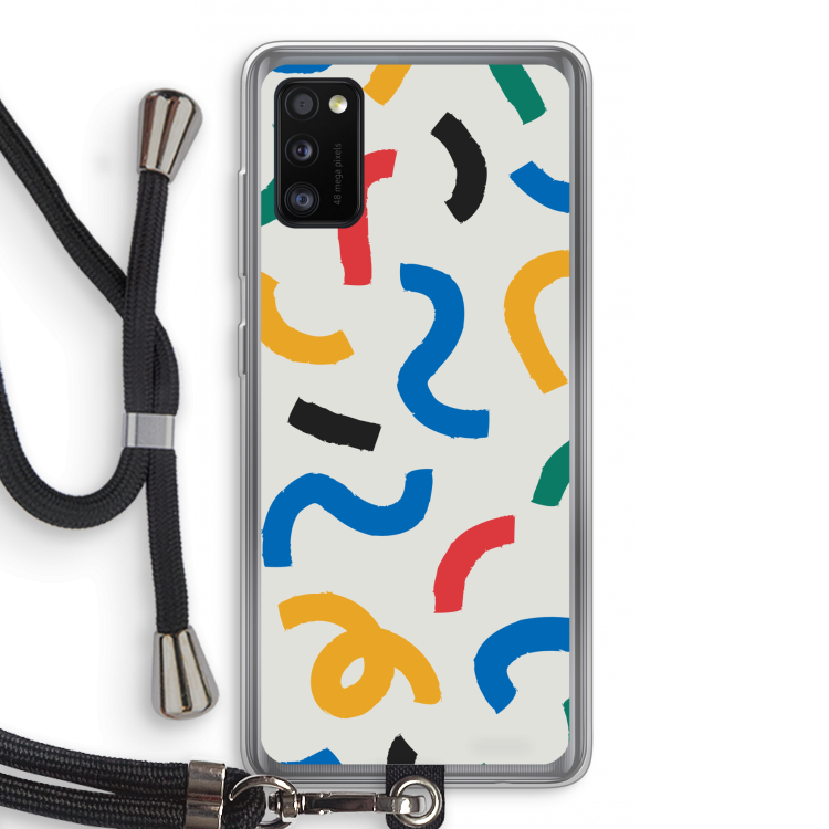 Illustratieve pop 2: Samsung Galaxy A41 Transparant Hoesje met koord