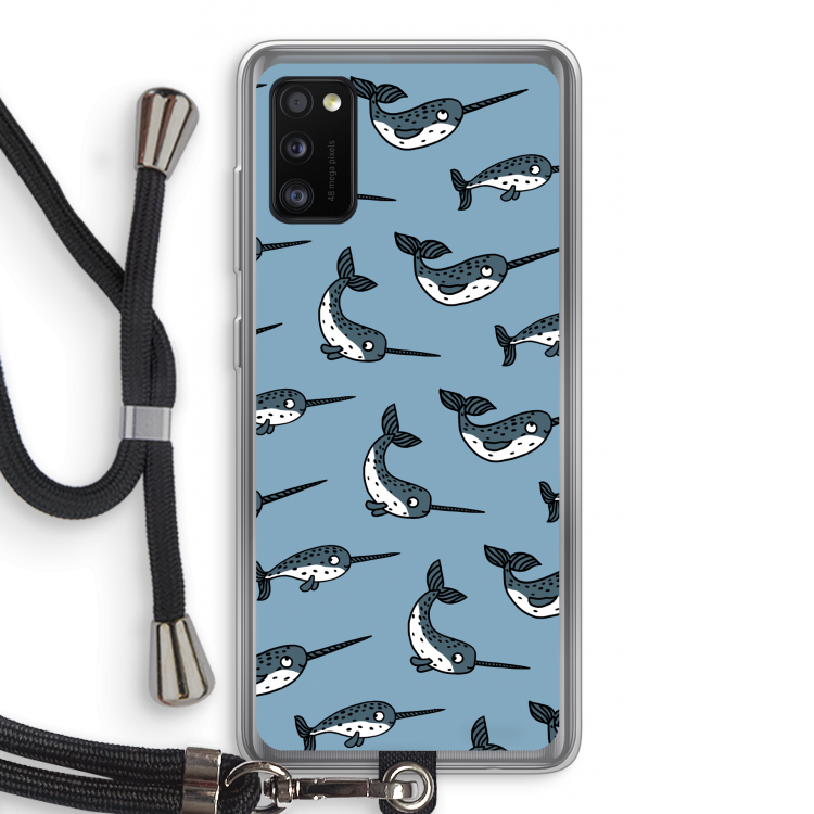 Narwhal: Samsung Galaxy A41 Transparant Hoesje met koord