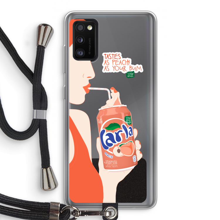 Peach please!: Samsung Galaxy A41 Transparant Hoesje met koord