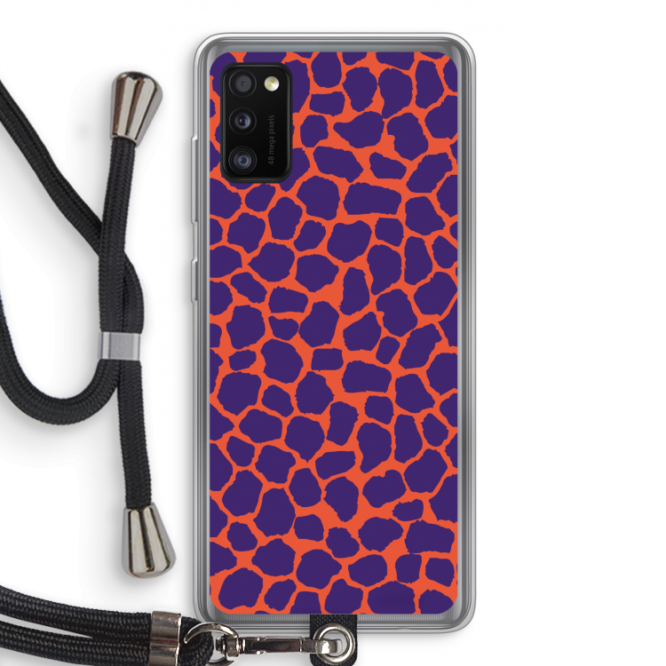 Purple Giraffe: Samsung Galaxy A41 Transparant Hoesje met koord