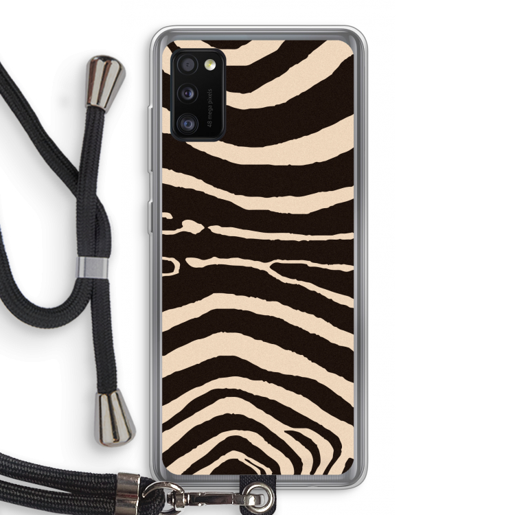 Arizona Zebra: Samsung Galaxy A41 Transparant Hoesje met koord