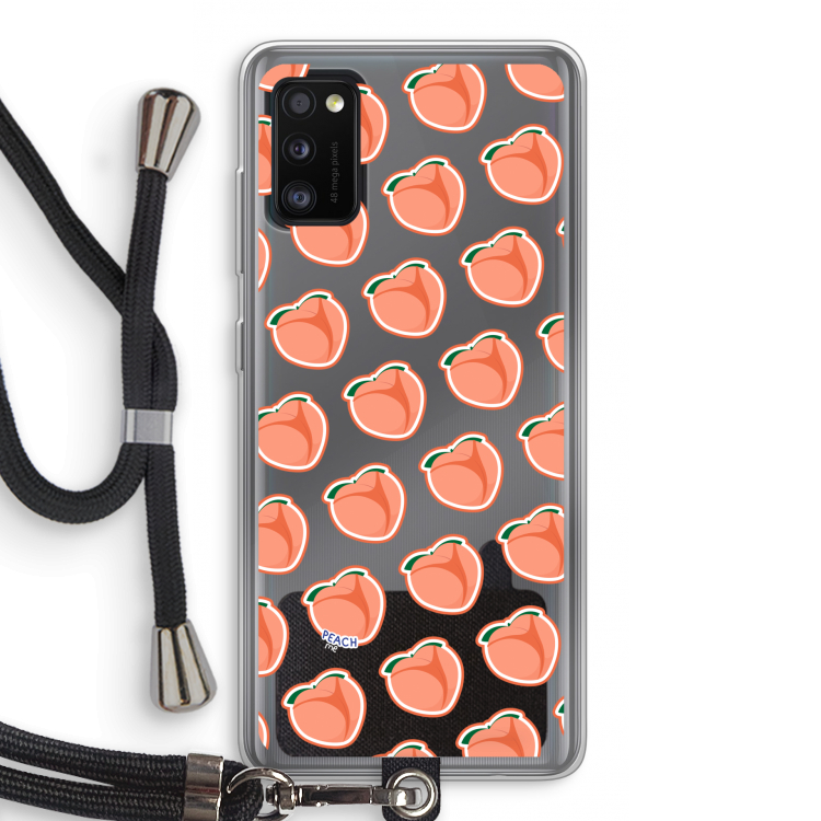 Just peachy: Samsung Galaxy A41 Transparant Hoesje met koord