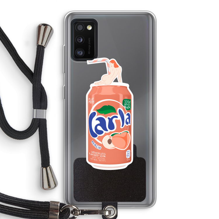 S(peach)less: Samsung Galaxy A41 Transparant Hoesje met koord