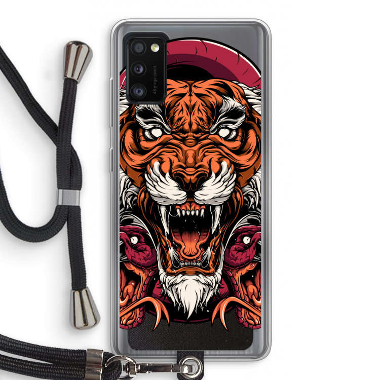 Tiger and Rattlesnakes: Samsung Galaxy A41 Transparant Hoesje met koord