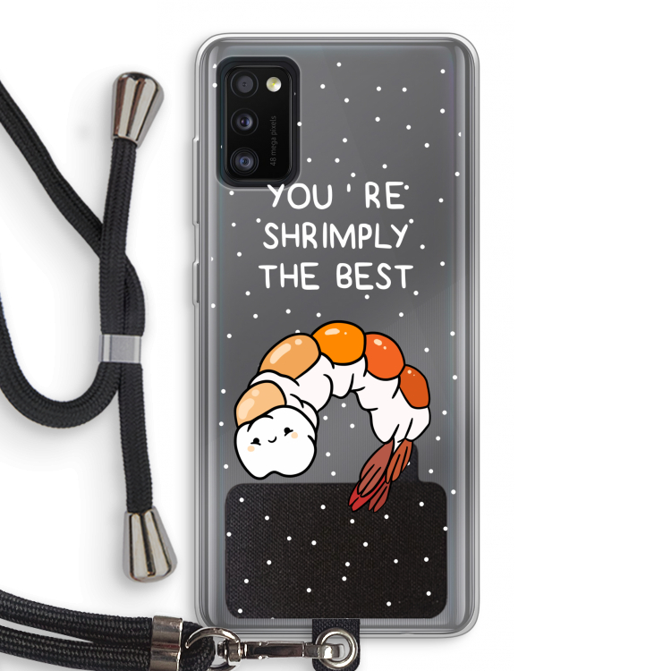 You're Shrimply The Best: Samsung Galaxy A41 Transparant Hoesje met koord