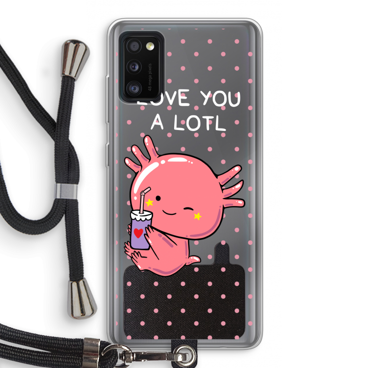 Love You A Lotl: Samsung Galaxy A41 Transparant Hoesje met koord