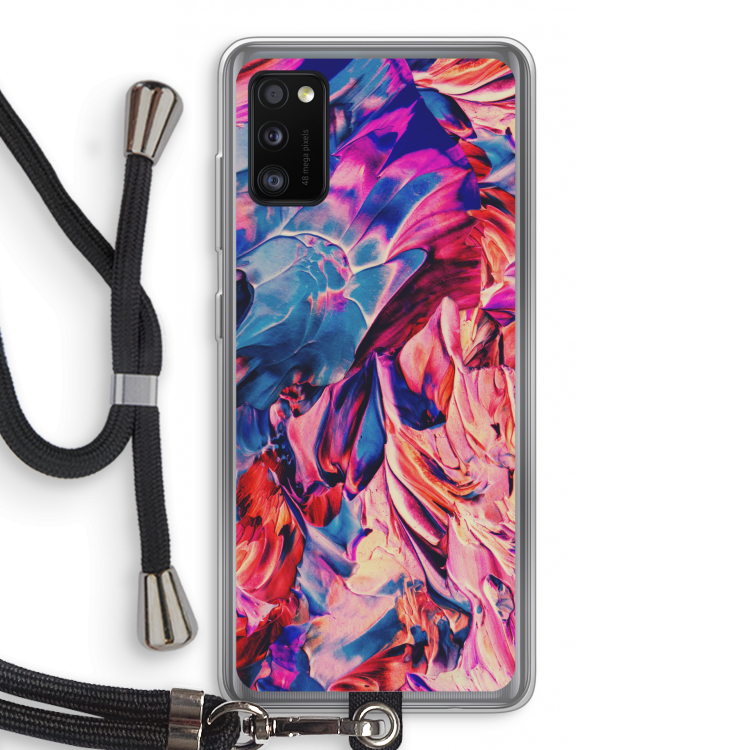 Pink Orchard: Samsung Galaxy A41 Transparant Hoesje met koord