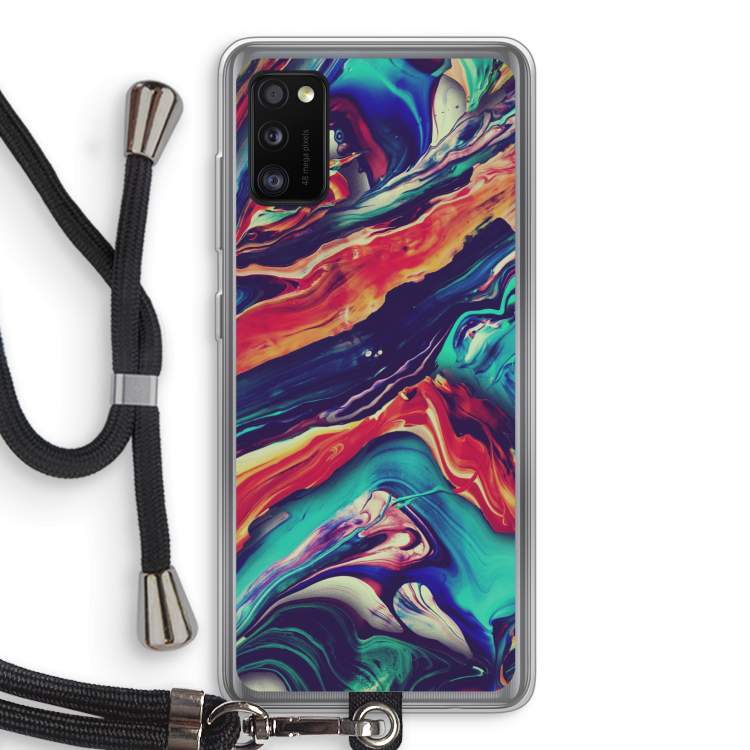 Chameleon Sun: Samsung Galaxy A41 Transparant Hoesje met koord