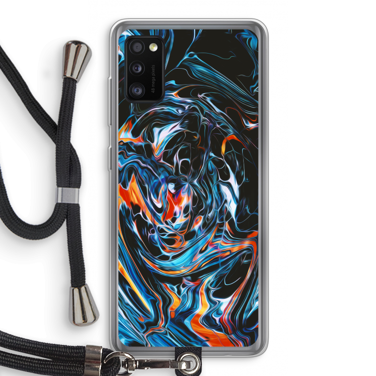 Black Unicorn: Samsung Galaxy A41 Transparant Hoesje met koord