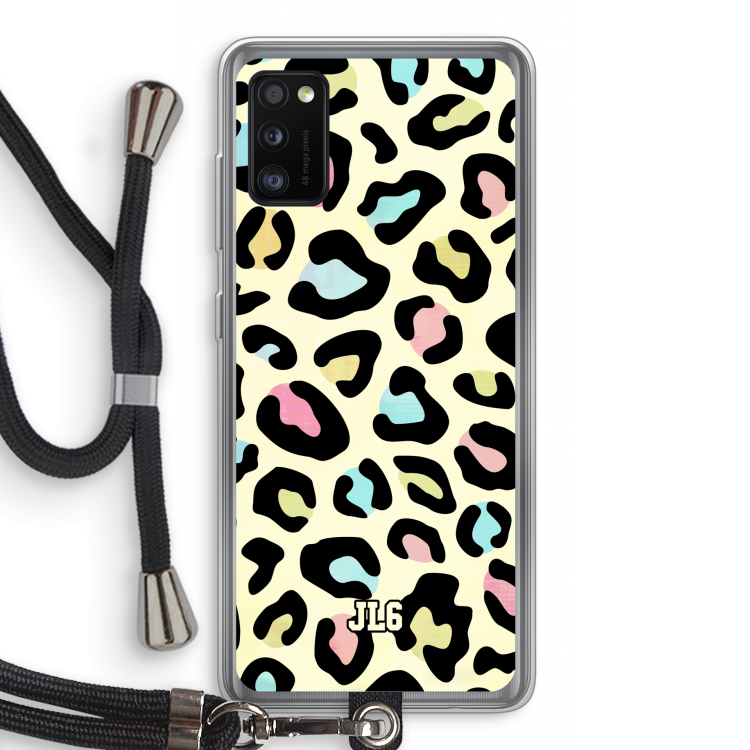 Leopard pattern: Samsung Galaxy A41 Transparant Hoesje met koord