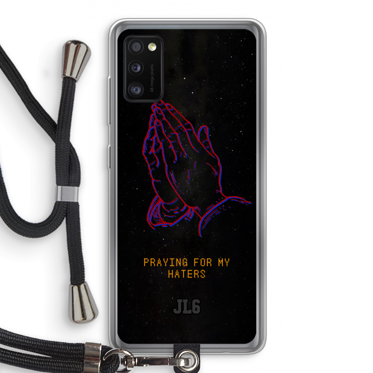 Praying For My Haters: Samsung Galaxy A41 Transparant Hoesje met koord