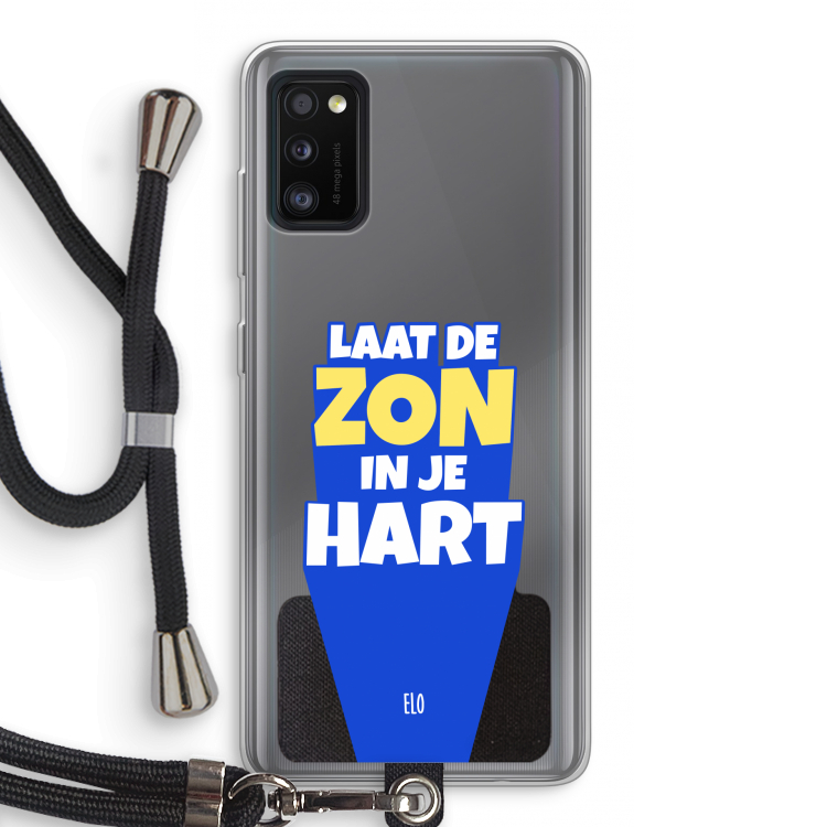 Laat de zon in je hart: Samsung Galaxy A41 Transparant Hoesje met koord