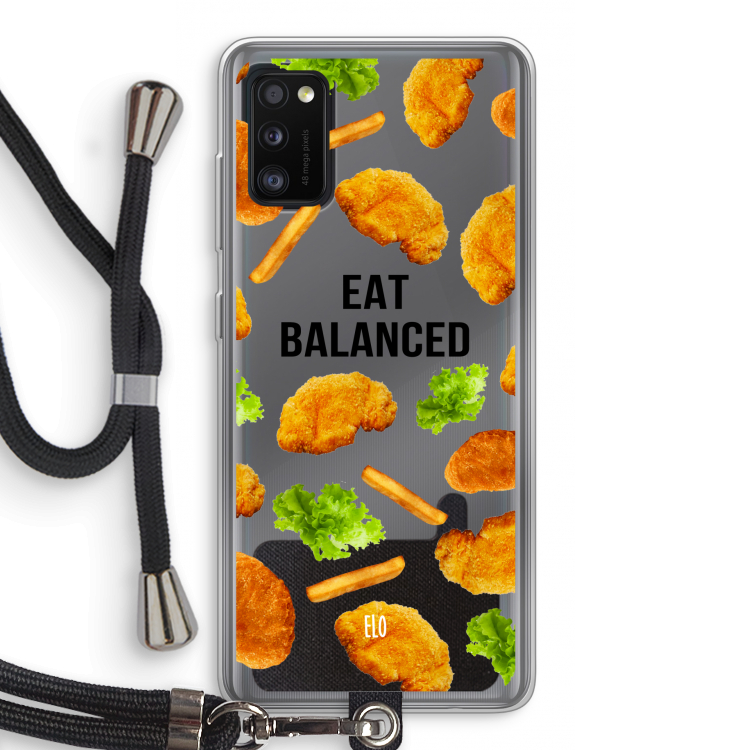 Eat Balanced: Samsung Galaxy A41 Transparant Hoesje met koord