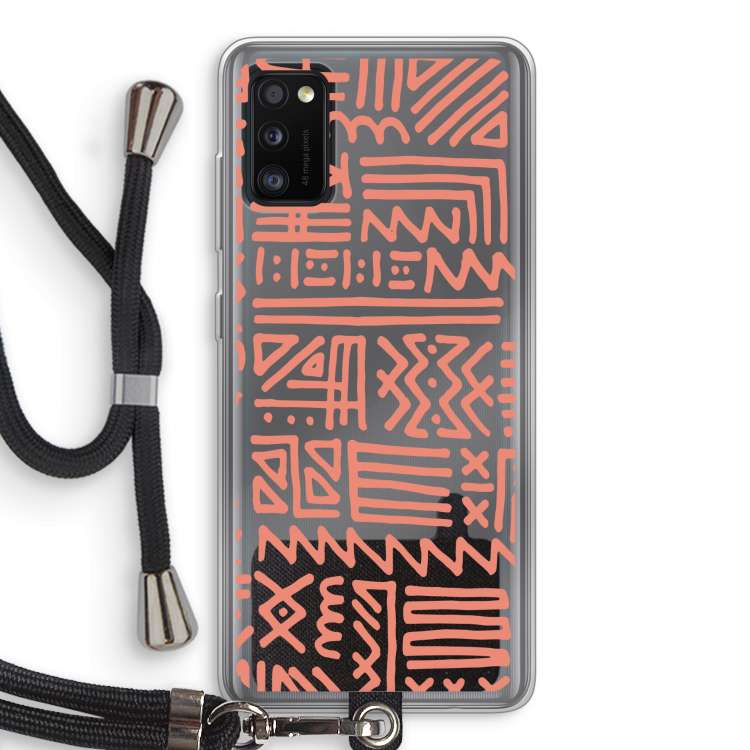 Marrakech Pink: Samsung Galaxy A41 Transparant Hoesje met koord