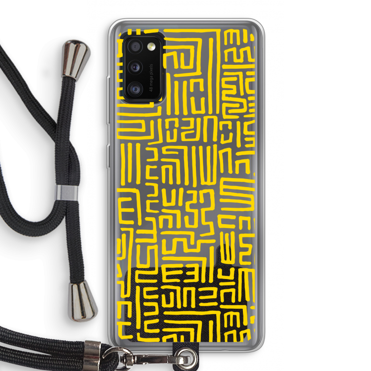 Majorelle Blue Print: Samsung Galaxy A41 Transparant Hoesje met koord