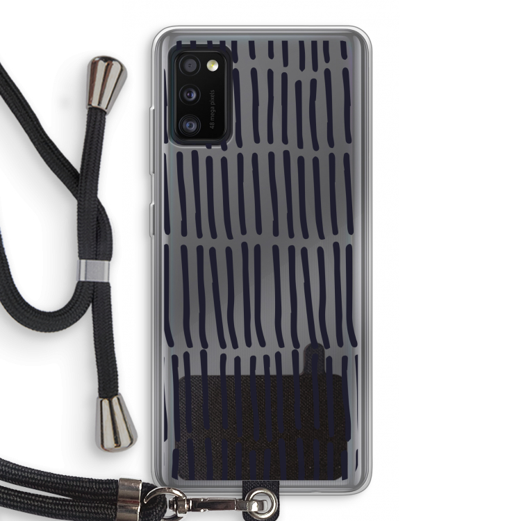 Moroccan stripes: Samsung Galaxy A41 Transparant Hoesje met koord